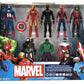 Hasbro Marvel Avengers Action Figures Set - 8 Piece Plastic Collection, Includes Iron Man, Hulk, Captain America & More, Black