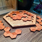 Hexagon 10 Wood Puzzle Brain Teaser, 20 Solutions, USA Made Logic Game