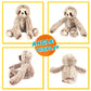 Easfan 17'' Sloth Stuffed Animal Realistic Cute Plush Toy Soft Tree Sloth Plushie Stuff Adorable Birthday For Kids Boys Girls, B