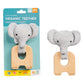 Petit Collage Baby Teether, Elephant - Baby Teething Toy Made with Organic Cotton and Beechwood - Thoughtfully Designed Wooden T