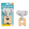 Petit Collage Baby Teether, Elephant - Baby Teething Toy Made with Organic Cotton and Beechwood - Thoughtfully Designed Wooden T