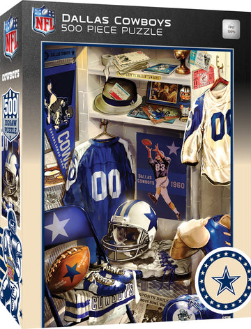 Masterpieces Game Day 500 Piece Jigsaw Puzzle For Adults - Nfl Dallas Cowboys Locker Room - 15'X21'