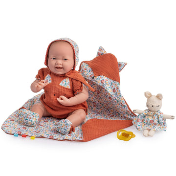Jc Toys - La Newborn Nature Collection| 15.5'' Soft Body Baby Doll And Accessories | Designed By Berenguer Made In Spain | Ages