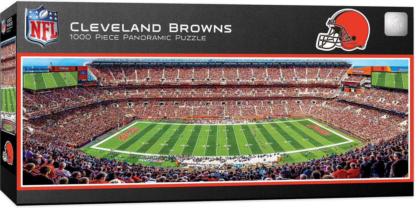 Masterpieces 1000 Piece Sports Jigsaw Puzzle - Nfl Cleveland Browns Center View Panoramic - 13'X39'