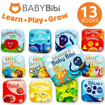 Baby Bath Books Mega Set (Pack Of 13 Books) - Educational Waterproof Baby Bathtime Plastic Books For Bath Tub With Animals, Colors, Numbers And Abc Letters - Learning Toy Books For Babies And Toddlers