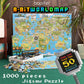 1000 Piece Puzzle - World Map mature-themed Puzzles Retro Gaming Style 8-bit Jigsaw Puzzles 1000 Pieces for mature-themeds and Kids with 50 Famous People to Find! Made Using 100% Recycled Cardboard - by bopster