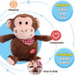 Hopearl Talking Monkey Repeats What You Say Nodding Electric Interactive Animated Toy Speaking Plush Buddy Birthday Festival For