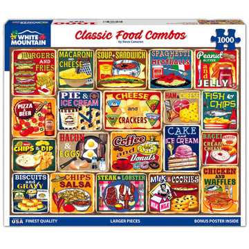 White Mountain Puzzles - Classic Food Combos - 1000 Piece Jigsaw Puzzle