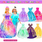 Ebuddy Doll And Accessories Doll Closet Playset With 106 Pcs Doll Clothes And Accessories For Girls 6-12 Including One Doll, Closet, Stylish Blue Set, Luggage, Shoe Rack, Wedding Gowns