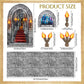Tallew 13 Pcs Medieval Party Decorations, 2 Pcs Brick Stone Tablecloths,1 Castle Entrance Door, 2 Pcs Window Stickers 8 Pcs Torc