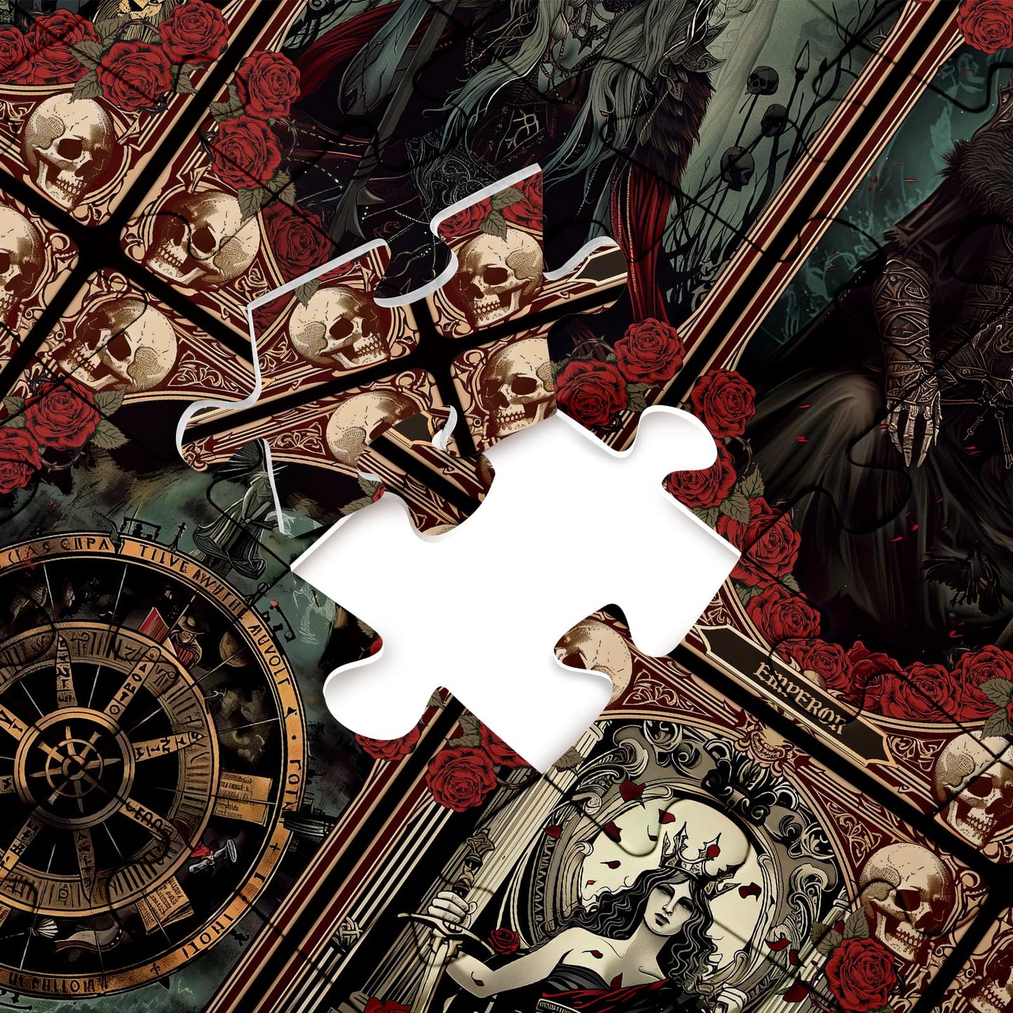 Buhah Tarot Cards Puzzle Halloween Spooky Witchy Goth Puzzle Horror Skeleton Puzzles For Adults 1000 Pieces Scary Skull Art Jigs