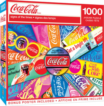 Masterpieces 1000 Piece Jigsaw Puzzle For Adults And Families - Coca-Cola Signs Of The Times - 19.25'X26.75'
