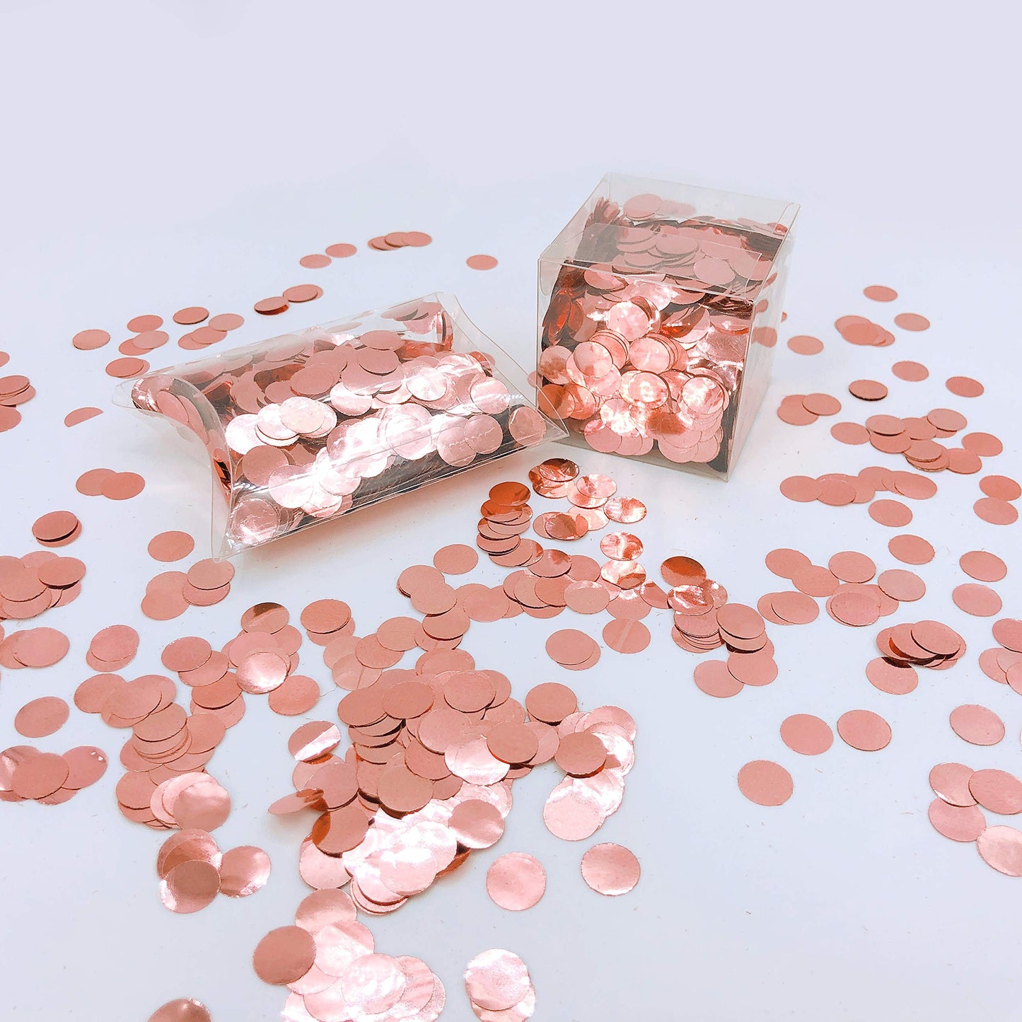 Glitter Rose-Gold Foil Metallic Round Table Confetti Circle Dots Mylar Table Scatter Confetti Wedding Bridal Shower Engagement B