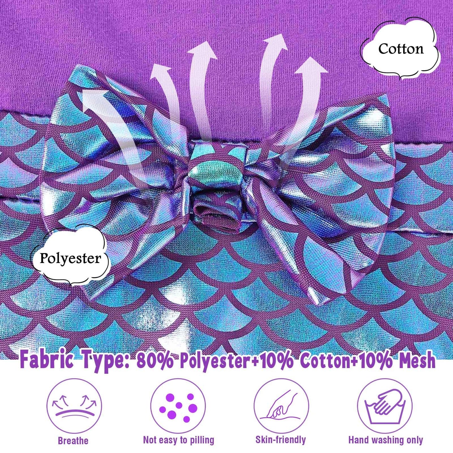 Henzworld Mermaid Birthday Outfit Baby Girl Princess Costume Sleeveless Party Dress Cosplay Role Play Halloween 2T