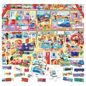 Headu Easy English 100 Words My House, Educational Toys For Boys And Girls Ages 4-6 Years Old, Preschool Learning Toys, Teacher Homeschool Supplies, Birthday