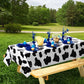 Cow Print Tablecloth (Pack Of 6) 54 X 72 Inch Tablecloths For Cow Themed Party Decorations, And Birthday Party Decorations, Picnic Table Covers, (Black And White)