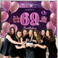 69Th Birthday Decorations For Girls Happy Birthday Banner Pink Decorations For A Party Birthday Backdrop For Women