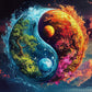 1000pcs Yin Yang Ice Fire Theme Paper Puzzle - Yin Yang Bagua in Chinese Culture  Large Puzzle Toy mature-themed Game Gift - Family Interactive Game Puzzle DIY Home Decoration Brain Challenge Gift