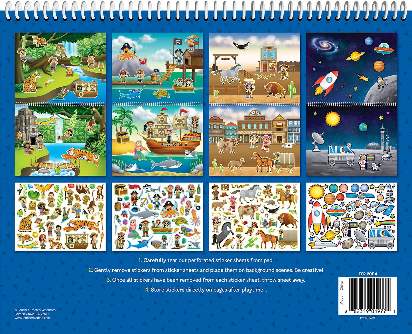 Teacher Created Resources Amazing Adventures Reusable Sticker Pads