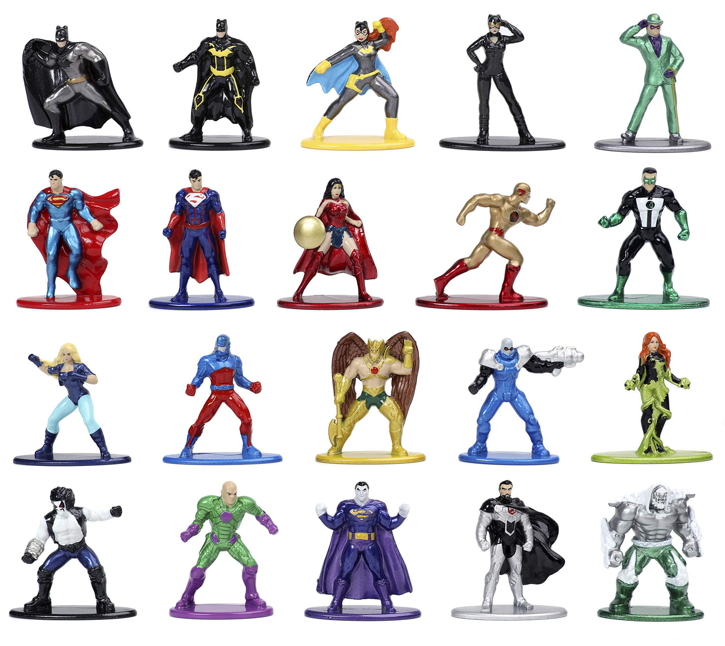 Jada Toys DC Comics 1.65" Die-cast Metal Collectible Figures 20-Pack, Model 32391, Blue, Ideal for Kids and Adults