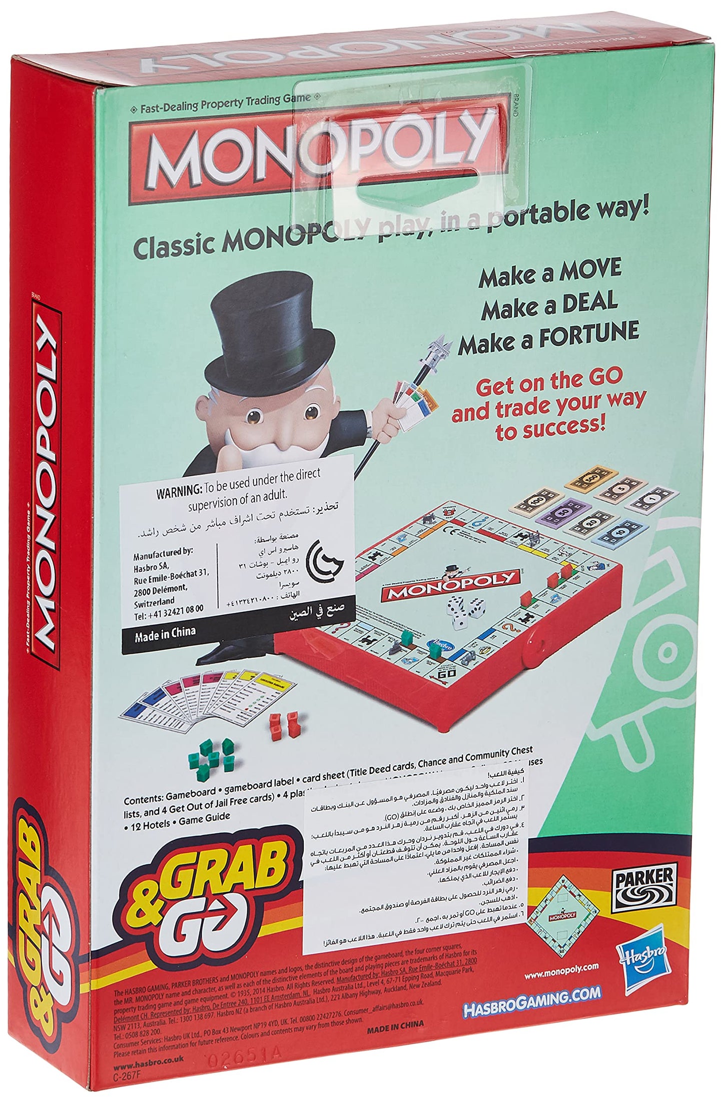 Monopoly Hasbro Gaming Grab & Go Game