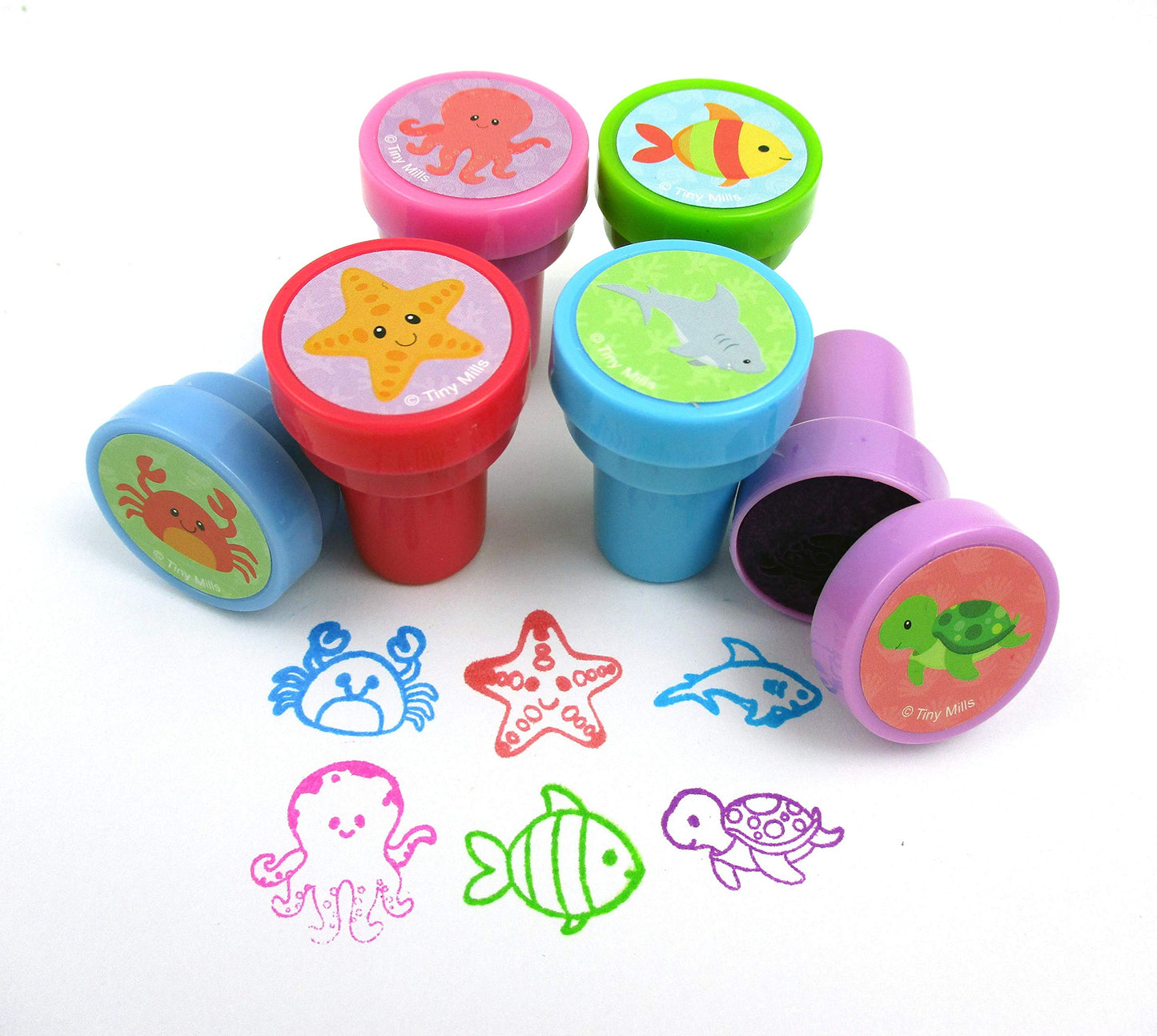 TINYMILLS 24 Pcs Sea Animals Ocean Life Stampers for Kids
