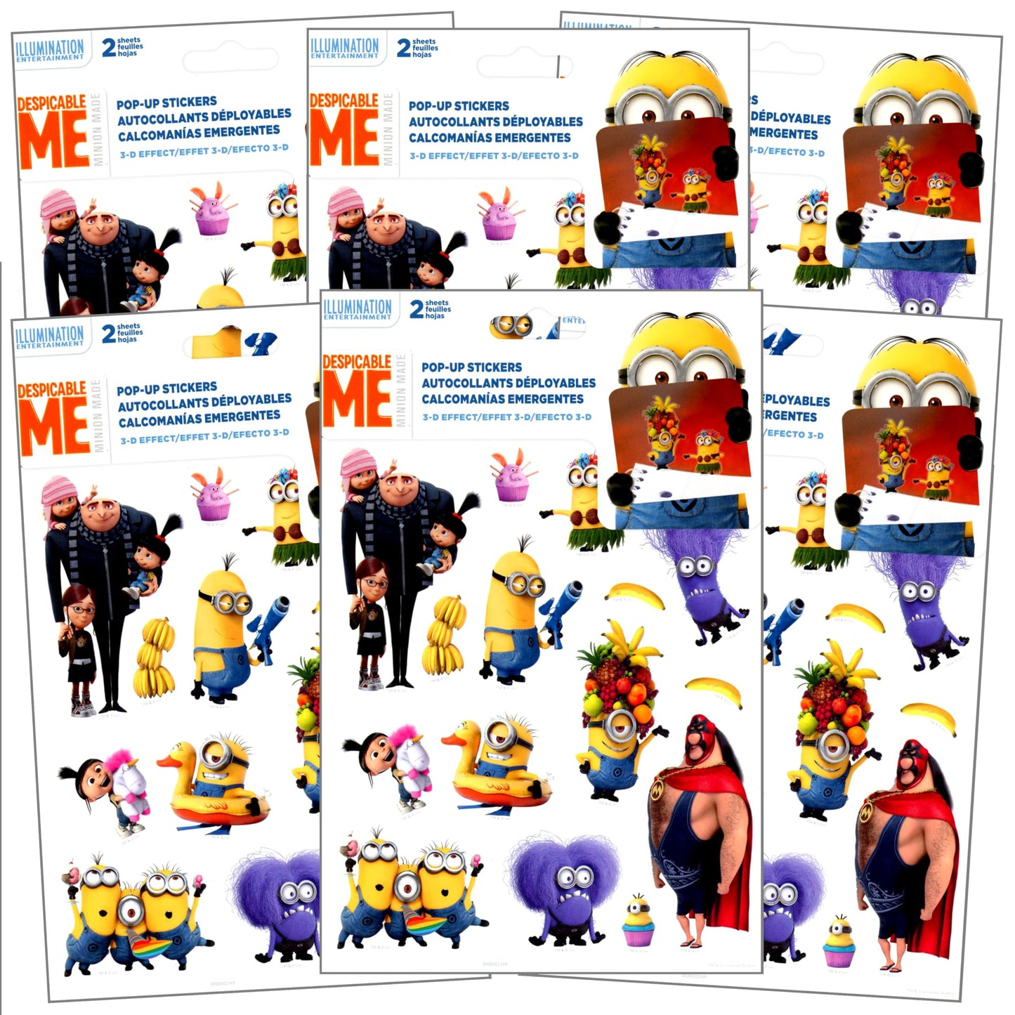 Minions Stickers Party Favors Activity Set Bundle with Stickers, Jumbo Reward Stickers, and Thank You Card Craft