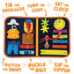 Teach My Busy Board Montessori Toy - Medium Orange Fabric - Educational Sensory Toy for Preschoolers - Model 0061
