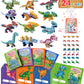 Colplay 24 Packs Valentines Day Gifts For Kids Classroom-Dinosaur Building Blocks With Valentines Day Cards For Kids School & Stickers, Exchange Valentines Party Favors Boxes For Kids Boys Girls
