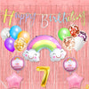 7Th Rainbow Theme Happy Birthday Banner Decoration Multicolour For 7 Year Baby Boys Girls Kids 5 Pc Rainbow 10 Pc Multicolor Bal
