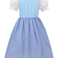 Relibeauty Kids Girls Dirndl Dress Oktoberfest Costume German For Girls,Blue & Pink,150