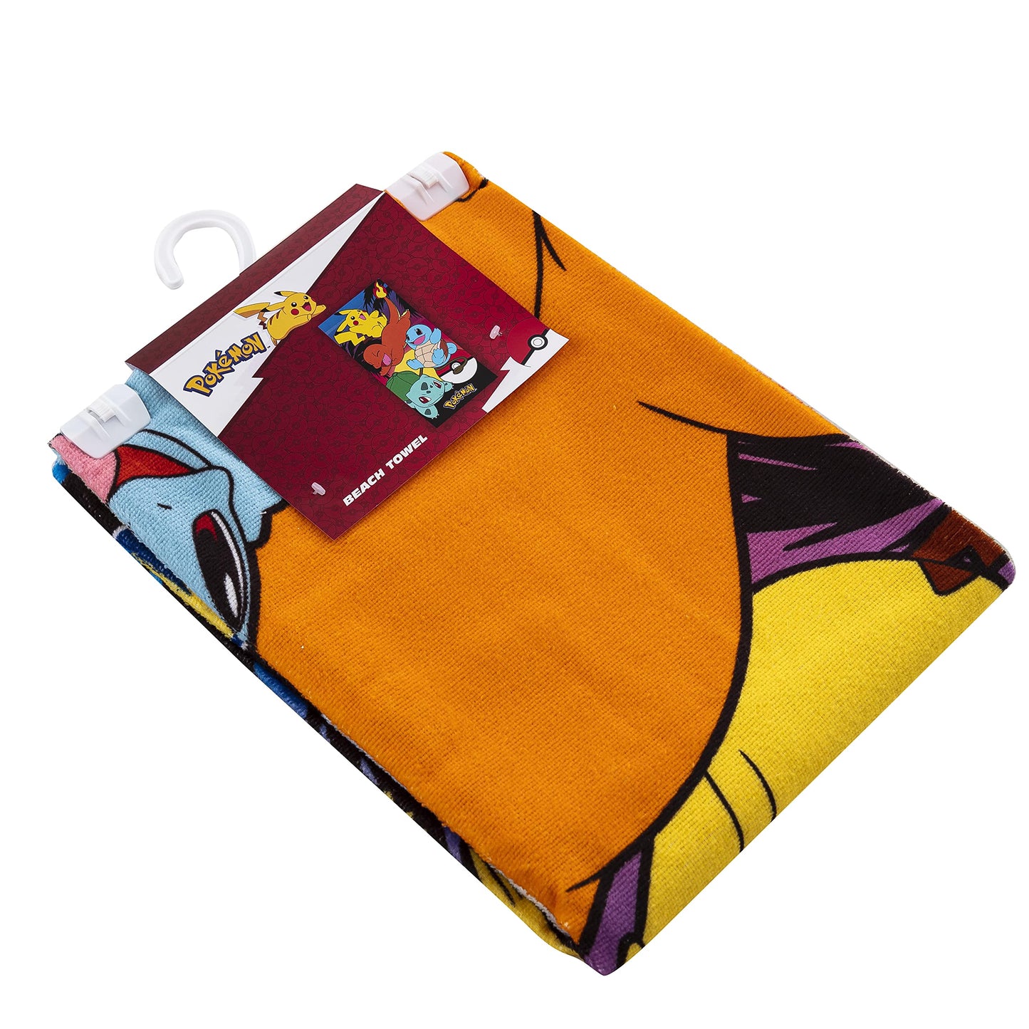 NORTHWEST Pokemon Beach Towel, Soft Cotton 30"x60", Sunset Color, Pikachu Charmander Squirtle Bulbasaur, Model 720