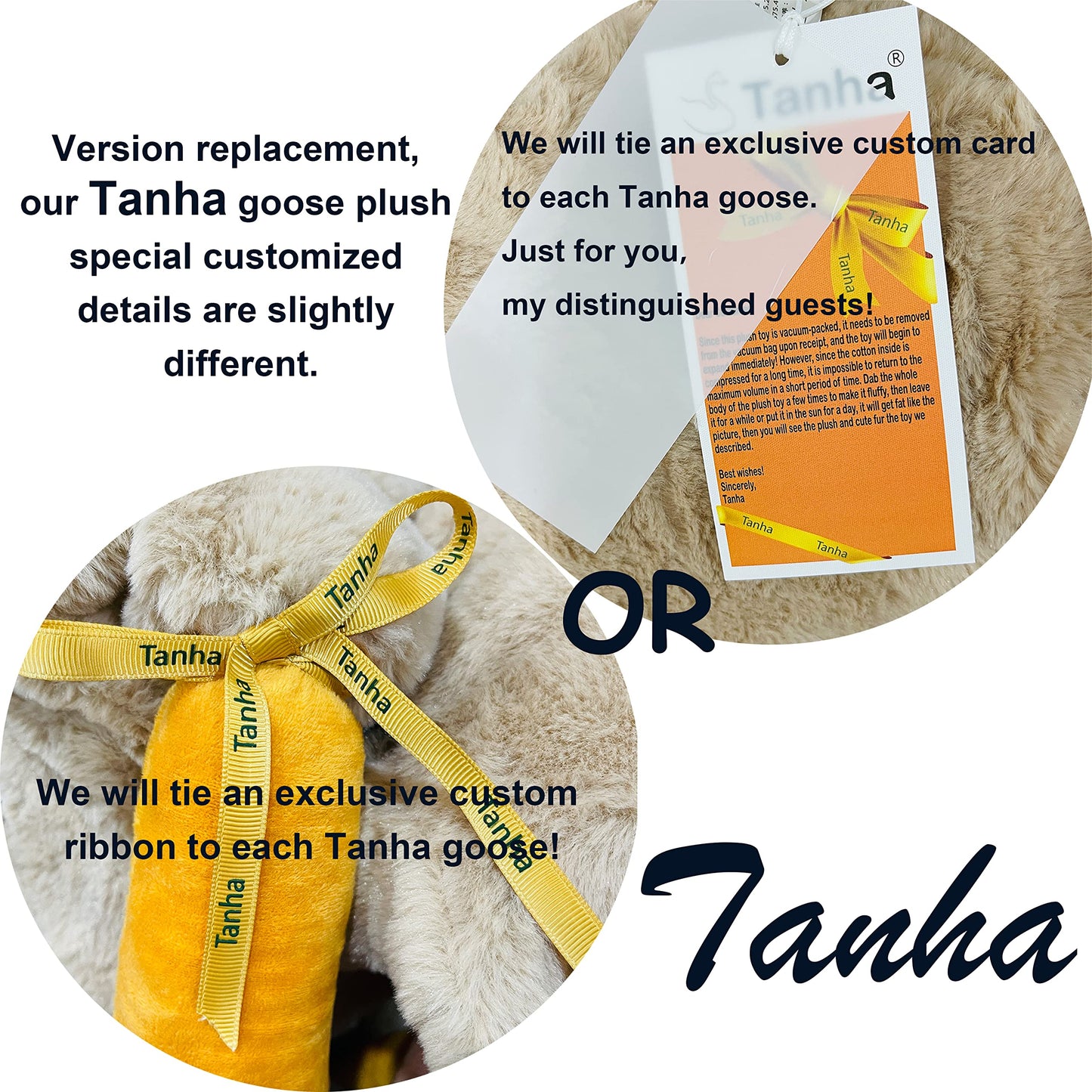 Tanha Goose Stuffed Animal, Soft Goose Plush, Cute Stuffed Goose, Duck Stuffed Animal - 20 Inch, Brown