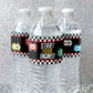 Race Car Birthday Party Water Bottle Labels, Lets Go Racing Racecar Stickers for Water Bottles - 24 Count