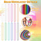 Huskein Bead Necklace, 120PCS Mardi Gras Beads, 33'' Colorful Mardi Gras Beads Necklaces, Women Men Party Costume Accessories Pa