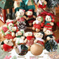28 Pieces 3 Inches Christmas Stuffed Animal Toys Small Animal Plush Key Chain Plush Animal Toy Set For Christmas Tree Decorations, Stocking Stuffing, Party Gifts (Plaid Style)