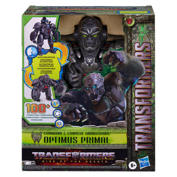 Transformers Toys Rise of The Beasts Command & Convert Animatronic Optimus Primal Toy  12.5-Inch  Toys for Boys and Girls Ages 6 and Up