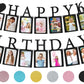 Sweet 16 Birthday Decorations Photo Banner In Black Pre-Assembled - Sweet 16 Banner With Sixteen Photo Card Frames Party Supplie