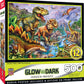 Masterpieces 500 Piece Glow In The Dark Jigsaw Puzzle For Adults, Family, Or Kids - Dinosaur Valley - 15''X21''