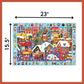 Mudpuppy Christmas Market - 64 Piece Search & Find Jigsaw Puzzle Featuring Festive Critters Shopping Around The Christmas Market