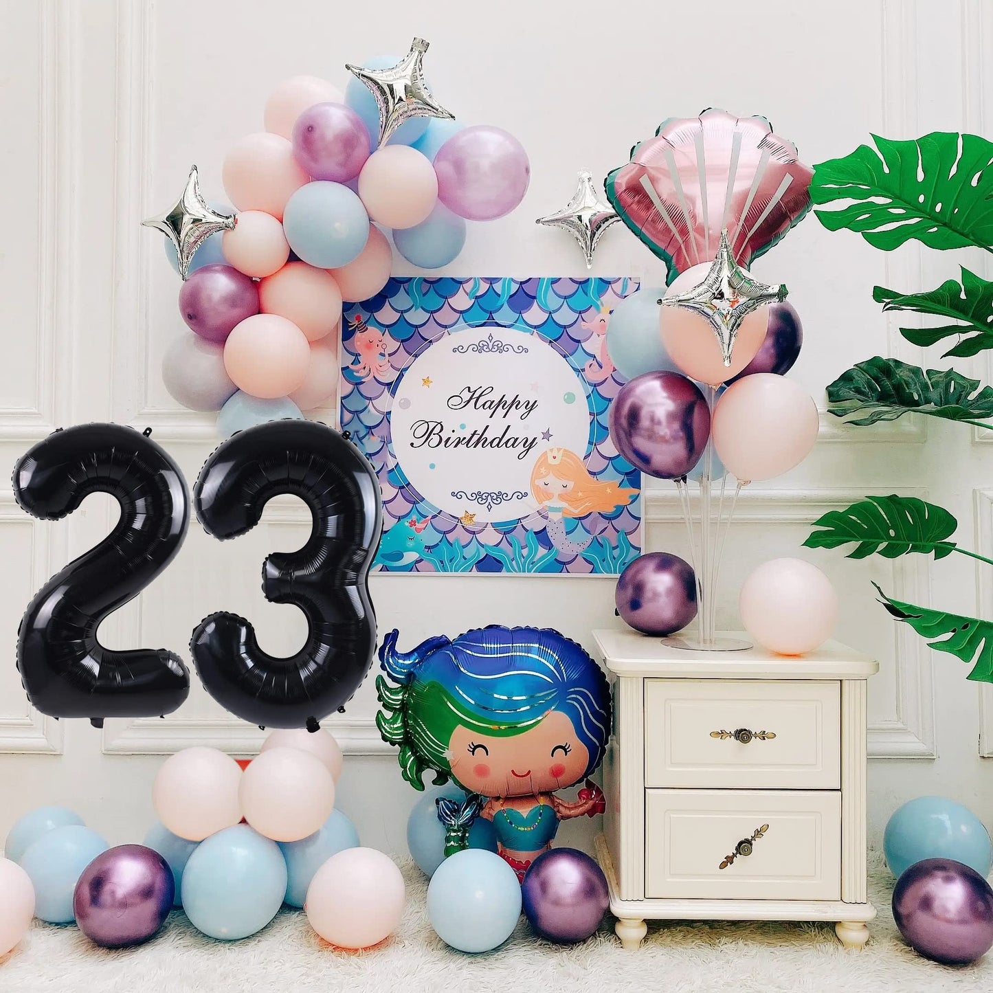 Smlpuame 40 Inch Number Balloon 0-9 Black Large Number 23 Balloons,Digital Balloons For Birthday Party Celebration Decorations S