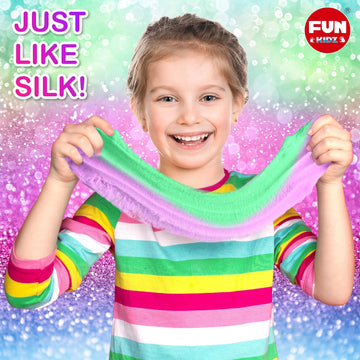 35.16 Fl Oz Cloud Unicorn Slime For Girls 6-8, Funkidz 1040 Ml Rainbow Premade Slime Toy Pack Birthday Party Gifts For Kids