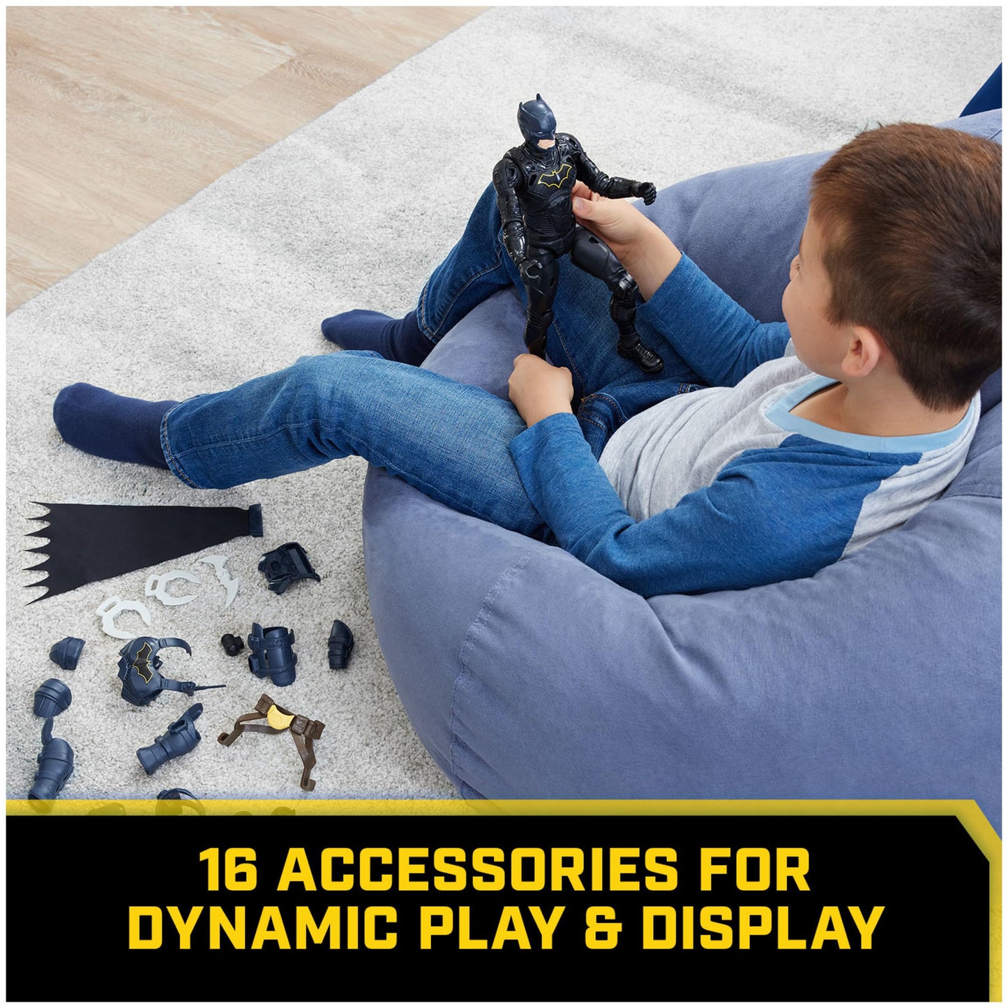 DC Comics  Batman Adventures  Batman Action Figure with 16 protective covering Accessories  17 Points of Articulation  12-inch  Super Hero Kids Toy for Boys & Girls