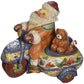 G.Debrekht 51205 Derevo Collection Santa On Motorbike Surprise Box 5 In.