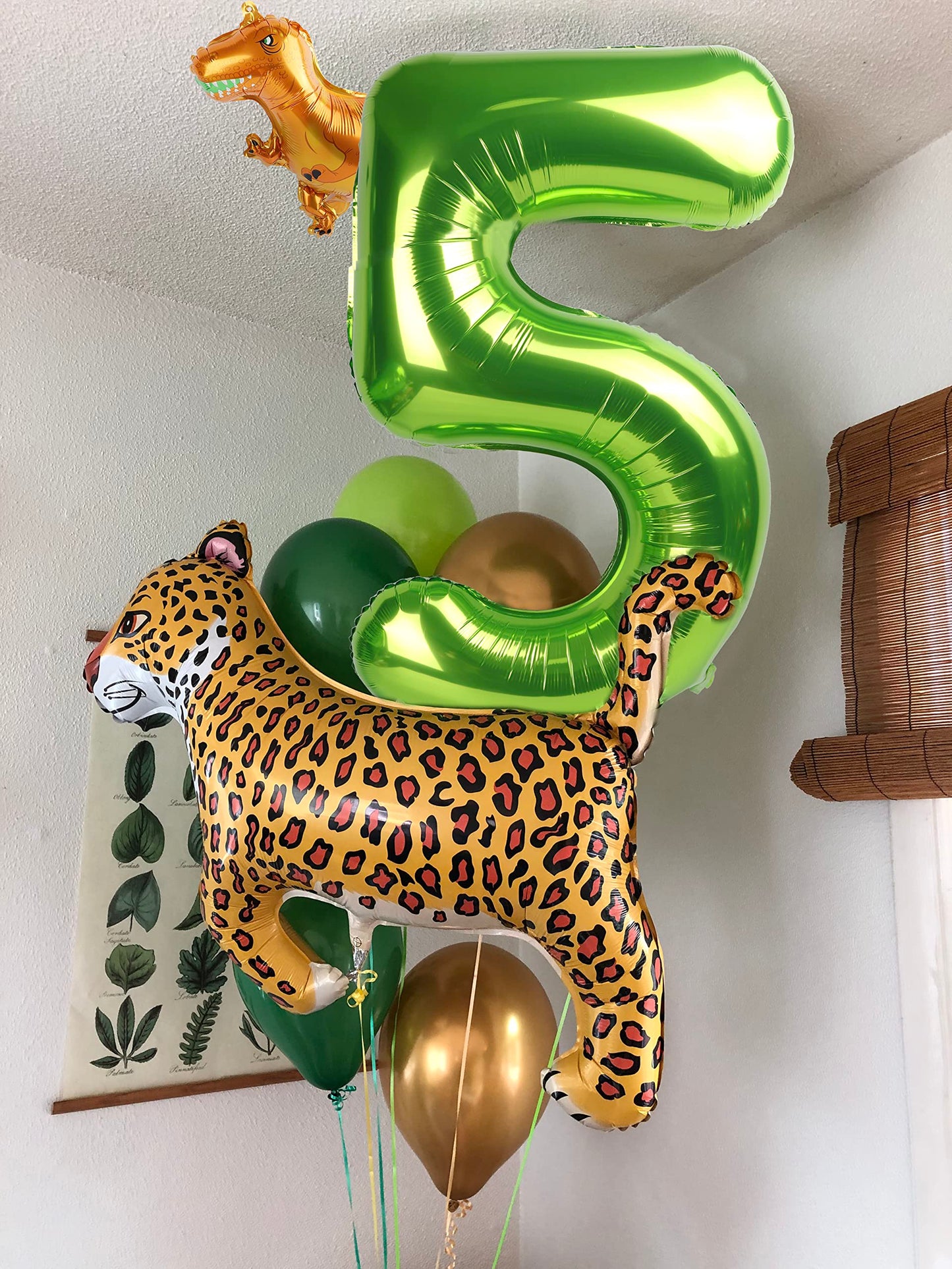 Number 5 Balloon 40 Inch Minecraft Birthday Decorations Light Green Big Number Balloons, Five Year Old Balloon Decorations, 5 15