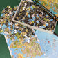 1000 Piece Puzzle - World Map mature-themed Puzzles Retro Gaming Style 8-bit Jigsaw Puzzles 1000 Pieces for mature-themeds and Kids with 50 Famous People to Find! Made Using 100% Recycled Cardboard - by bopster