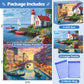 2 Pack 500 Pieces Puzzle for mature-themeds Beach Jigsaw Puzzles 500 Pieces City Building Puzzles Scenery Puzzle 500 Piece enhanced Cardboard Jigsaw Puzzle for Tabletop Challenging Family Activity Gift Toy