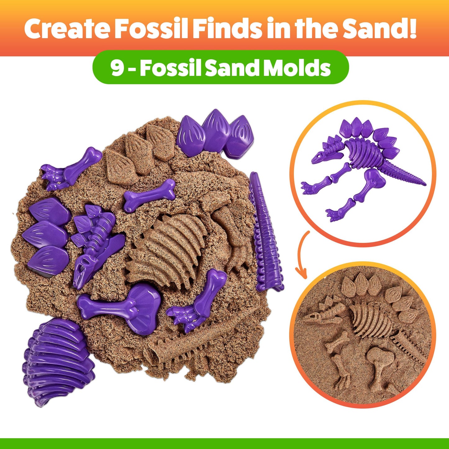 USA Toyz Dinosaur Sand Molds Beach Toys for Kids- 23pk Sand Building Kit Sandbox Toys for Toddlers, Compatible with Molding Clay