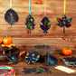 Qilery 120 Pcs Fall Thanksgiving Craft Art Activities Autumn Magic Leaves Scratch Paper Harvest Colorful Rainbow Leaf Scratch Ki