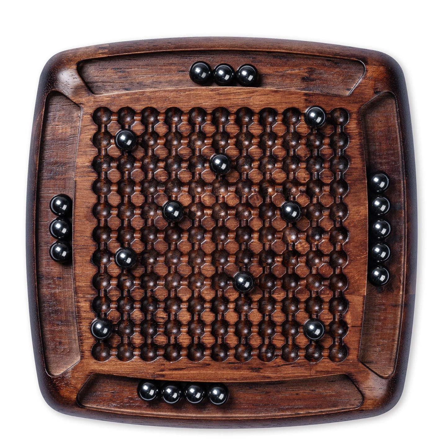 Lingle Wooden Magnetic Game, Magnetic Board Games For Kids And Adults, 24Pcs Metal Magnetic Marbles, Magnetic Rocks Game For Fam